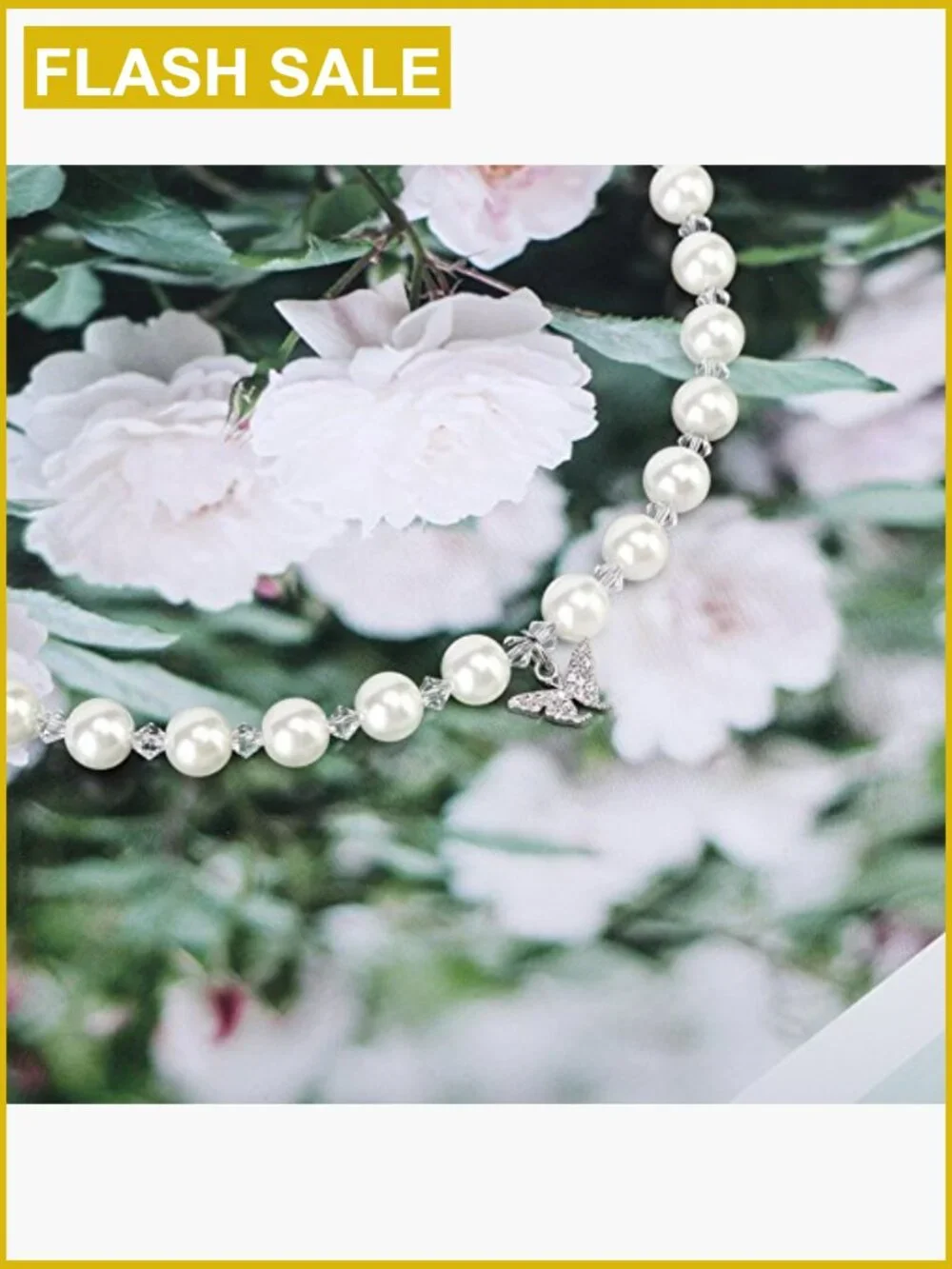 8mm Faux Crystal Glass Imitation Pearls Necklace Bracelet Earring Set with